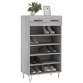 Shoe Cabinet Grey Sonoma 60x35x105 cm Engineered Wood - Giant Lobelia