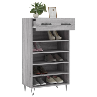 Shoe Cabinet Grey Sonoma 60x35x105 cm Engineered Wood - Giant Lobelia