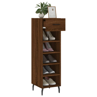 Shoe Cabinet Brown Oak 30x35x105 cm Engineered Wood - Giant Lobelia