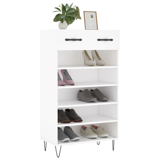 Shoe Cabinet White 60x35x105 cm Engineered Wood - Giant Lobelia