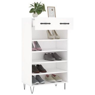 Shoe Cabinet White 60x35x105 cm Engineered Wood - Giant Lobelia