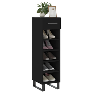 Shoe Cabinet Black 30x35x105 cm Engineered Wood - Giant Lobelia