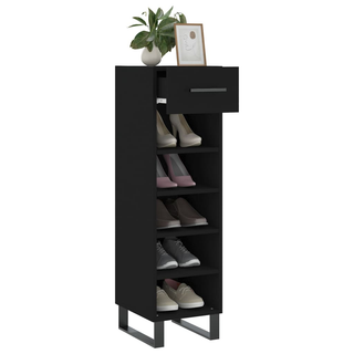 Shoe Cabinet Black 30x35x105 cm Engineered Wood - Giant Lobelia