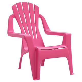 Garden Chairs for Children - Pink, Durable Material, Comfortable Seating, Wooden Texture Look - Giant Lobelia