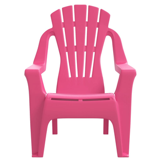 Garden Chairs for Children - Pink, Durable Material, Comfortable Seating, Wooden Texture Look - Giant Lobelia