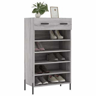 vidaXL Shoe Cabinet Grey Sonoma 60x35x105 cm Engineered Wood - GIANT LOBELIA