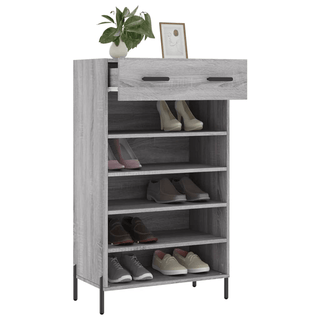 vidaXL Shoe Cabinet Grey Sonoma 60x35x105 cm Engineered Wood - GIANT LOBELIA