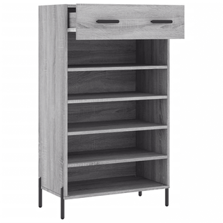 vidaXL Shoe Cabinet Grey Sonoma 60x35x105 cm Engineered Wood - GIANT LOBELIA