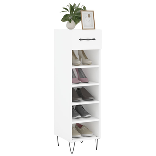 Shoe Cabinet White 30x35x105 cm Engineered Wood - Giant Lobelia