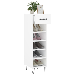 Shoe Cabinet White 30x35x105 cm Engineered Wood - Giant Lobelia