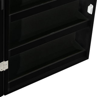 Mirror Jewellery Cabinet with LED Lights Wall Mounted Black - Giant Lobelia