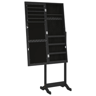 Mirror Jewellery Cabinet Free Standing Black 42x38x152 cm - Giant Lobelia