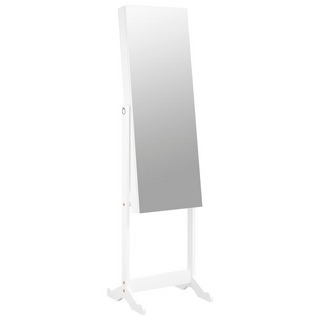 Mirror Jewellery Cabinet Free Standing White 42x38x152 cm - Giant Lobelia