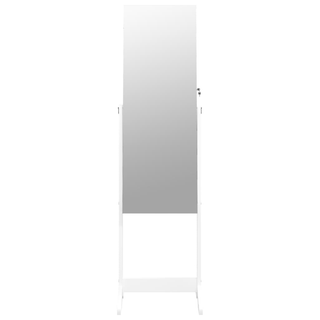 Mirror Jewellery Cabinet Free Standing White 42x38x152 cm - Giant Lobelia