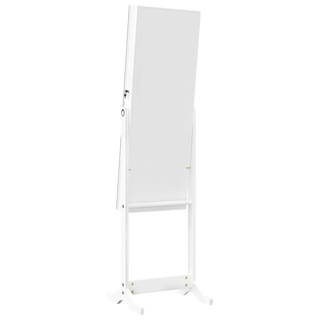 Mirror Jewellery Cabinet Free Standing White 42x38x152 cm - Giant Lobelia