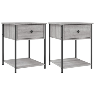 Bedside Tables 2 pcs Grey Sonoma 44x45x58 cm Engineered Wood - Giant Lobelia