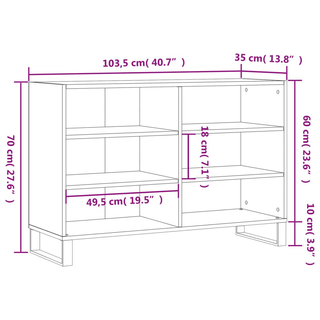 vidaXL Sideboard White 103.5x35x70 cm Engineered Wood - GIANT LOBELIA