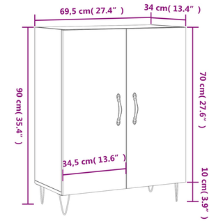 Sideboard Grey Sonoma 69.5x34x90 cm Engineered Wood - Giant Lobelia