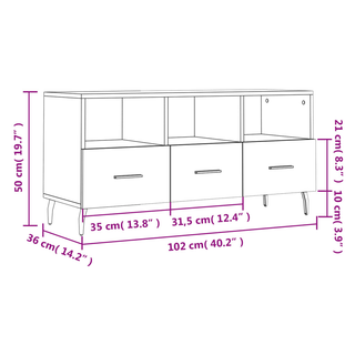 TV Cabinet Grey Sonoma 102x36x50 cm Engineered Wood - Giant Lobelia