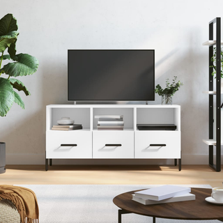 TV Cabinet White 102x36x50 cm Engineered Wood - Giant Lobelia