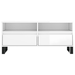 TV Cabinet High Gloss White 100x34.5x44.5 cm Engineered Wood - Giant Lobelia