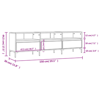 TV Cabinet Concrete Grey 150x30x44.5 cm Engineered Wood - Giant Lobelia