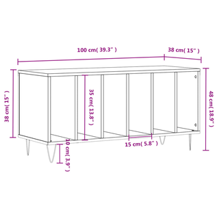 Record Cabinet Grey Sonoma 100x38x48 cm Engineered Wood - Giant Lobelia