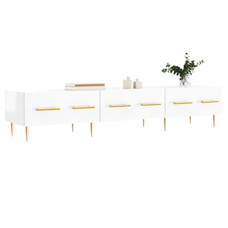 TV Cabinet High Gloss White 150x36x30 cm Engineered Wood - Giant Lobelia