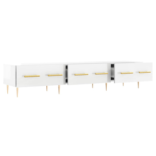 TV Cabinet High Gloss White 150x36x30 cm Engineered Wood - Giant Lobelia