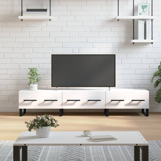 TV Cabinet White 150x36x30 cm Engineered Wood - Giant Lobelia