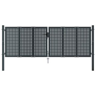 vidaXL Garden Gate Anthracite 300x125 cm Steel - Giant Lobelia