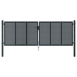 vidaXL Garden Gate Anthracite 300x150 cm Steel - Giant Lobelia