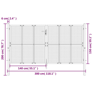 vidaXL Garden Gate Anthracite 300x200 cm Steel - Giant Lobelia
