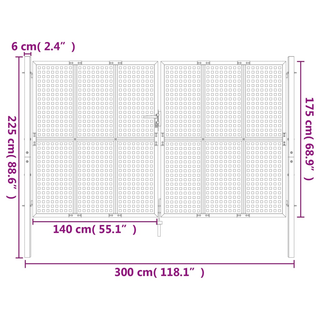 vidaXL Garden Gate Anthracite 300x225 cm Steel - Giant Lobelia