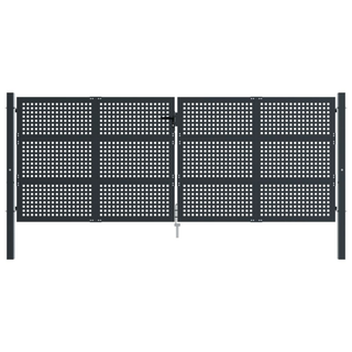 vidaXL Garden Gate Anthracite 400x175 cm Steel - Giant Lobelia