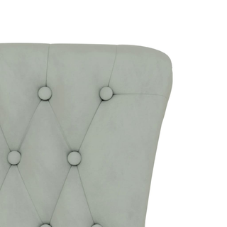 vidaXL High Back Chair Light Grey Velvet Button Design - Giant Lobelia