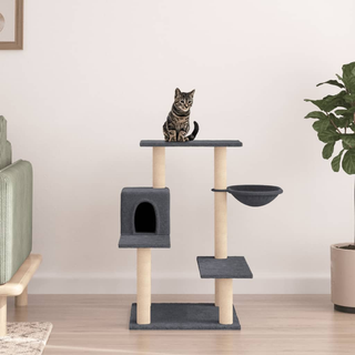 Cat Tree with Sisal Scratching Posts Dark Grey 82.5 cm - Giant Lobelia