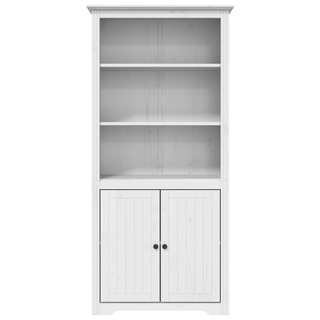 Bookcase BODO White - French Design - Solid Wood Pine - Giant Lobelia