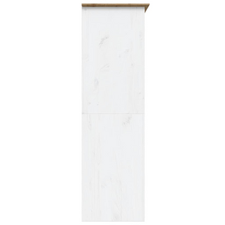 vidaXL Wardrobe BODO White and Brown 151.5x52x176.5cm Solid Wood Pine - Giant Lobelia