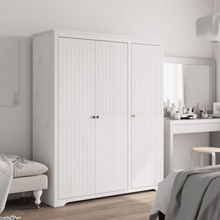 vidaXL Wardrobe BODO White 151.5x52x176.5 cm Solid Wood Pine - Giant Lobelia