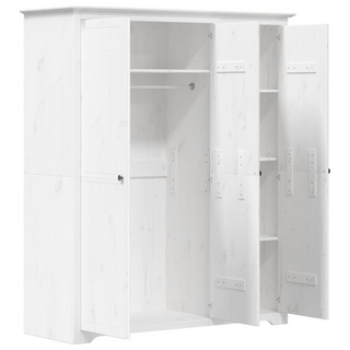 vidaXL Wardrobe BODO White 151.5x52x176.5 cm Solid Wood Pine - Giant Lobelia