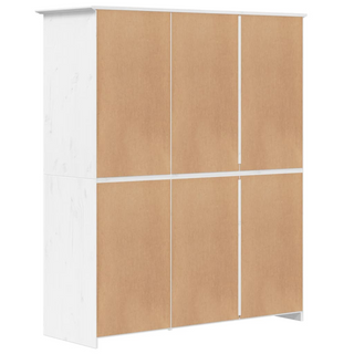 vidaXL Wardrobe BODO White 151.5x52x176.5 cm Solid Wood Pine - Giant Lobelia