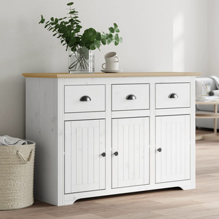 vidaXL Sideboard BODO White and Brown 115x43x79.5 cm Solid Wood Pine - Giant Lobelia