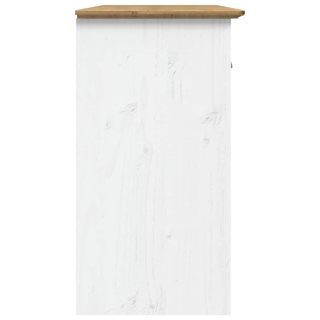 vidaXL Sideboard BODO White and Brown 115x43x79.5 cm Solid Wood Pine - Giant Lobelia