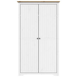 vidaXL Wardrobe BODO White and Brown 101x52x176.5 cm Solid Wood Pine - Giant Lobelia