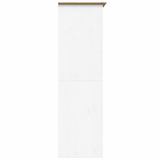 vidaXL Wardrobe BODO White and Brown 101x52x176.5 cm Solid Wood Pine - Giant Lobelia