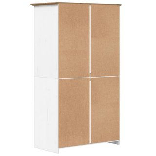 vidaXL Wardrobe BODO White and Brown 101x52x176.5 cm Solid Wood Pine - Giant Lobelia