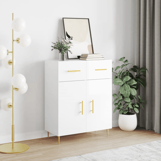 vidaXL Sideboard High Gloss White 69.5x34x90 cm Engineered Wood - GIANT LOBELIA