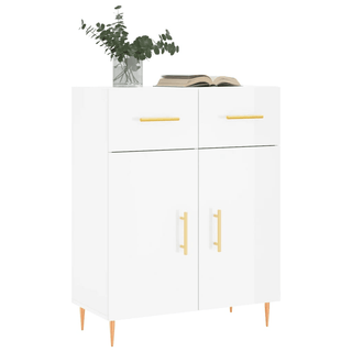 vidaXL Sideboard High Gloss White 69.5x34x90 cm Engineered Wood - GIANT LOBELIA