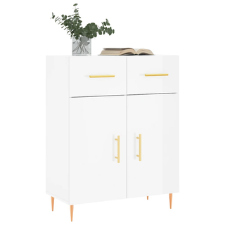 Sideboard High Gloss White 69.5x34x90 cm Engineered Wood - Giant Lobelia